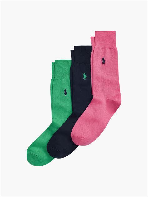 Polo Ralph Lauren Polo Ribbed Cotton Crew Socks In Pink For Men Lyst