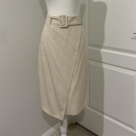 Witchery Beige Sand Colour Midi Skirt With Belt Depop