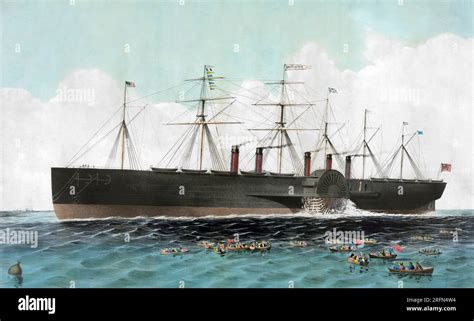 Ss Great Eastern Largest Ship In 1858 Stock Photo Alamy