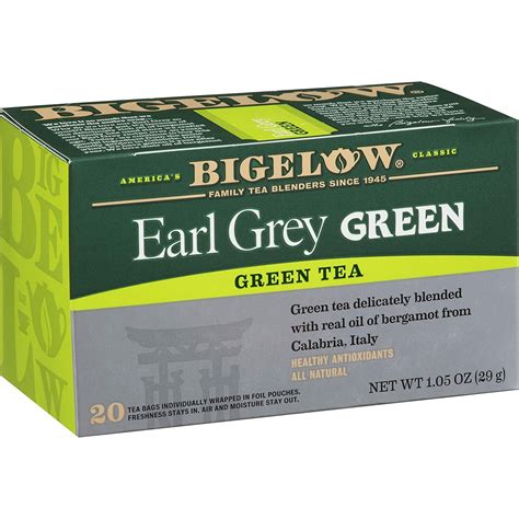 Bigelow Earl Grey Green Tea Bags Count Box Pack Of Caffeinated