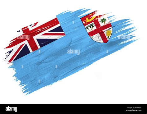 Brush Painted Fiji Flag Hand Drawn Style Illustration Stock Photo Alamy