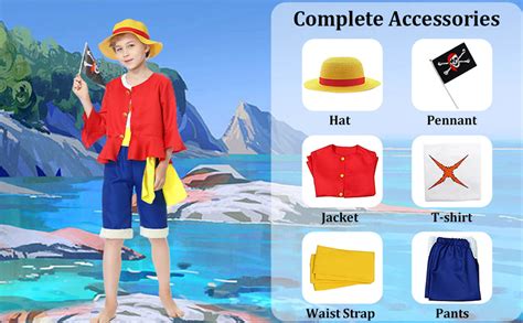 Churgigi Deguisement One Piece Luffy Enfant Costume Luffy Déguisement