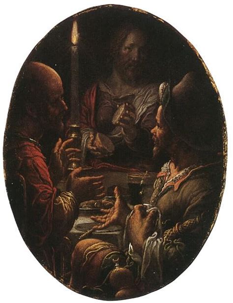 Oil Painting Replica Supper At Emmaus By Joachim Antonisz Wtewael