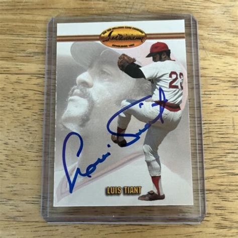 Luis Tiant Signed Autograph Baseball Card Boston Red Sox Ebay