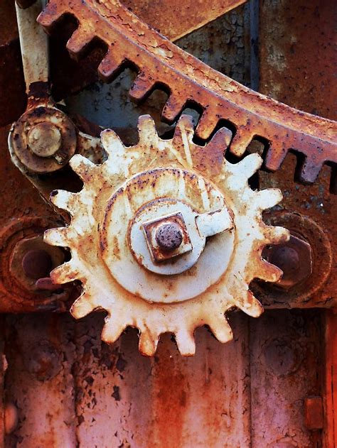 Close Up Cogs Gears Machine Machinery Rust Old Metal Mechanical