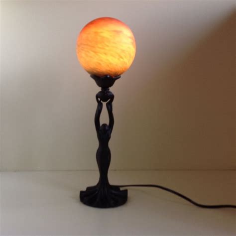 Beautiful Lamp With A Female Figure In Art Deco Style With Catawiki