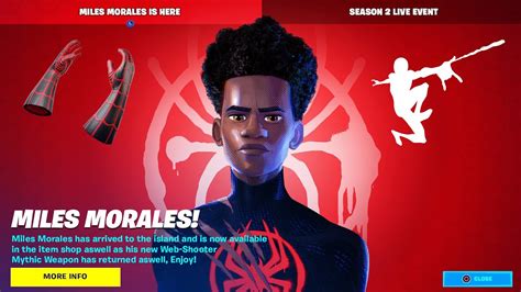 New MILES MORALES In Fortnite Update YouTube