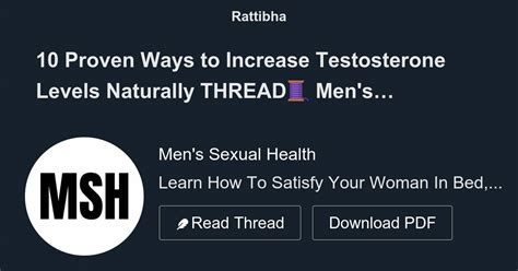 10 Proven Ways To Increase Testosterone Levels Naturally Thread🧵 Thread From Men S Sexual