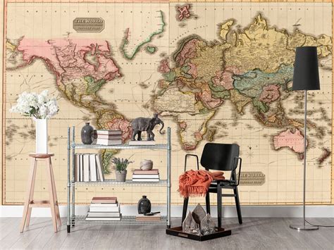 World Map Wallpaper Mural Large Wall Murals Non Woven Wallpaper Self Adhesive Wallpaper