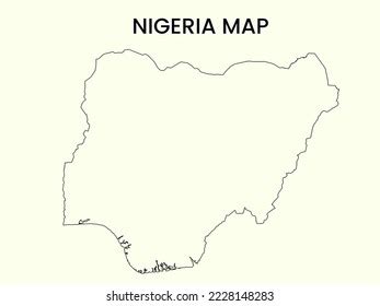 High Detailed Map Nigeria Outline Map Stock Vector Royalty Free