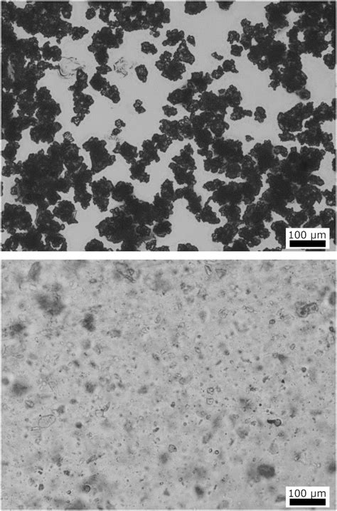 Optical Microscope Images Of The Polymeric Flame Retardant Top And Of