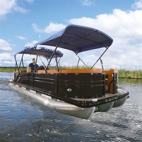 Kinocean Luxury 25ft Aluminum Pontoon Boat Flowing Design For Lake And