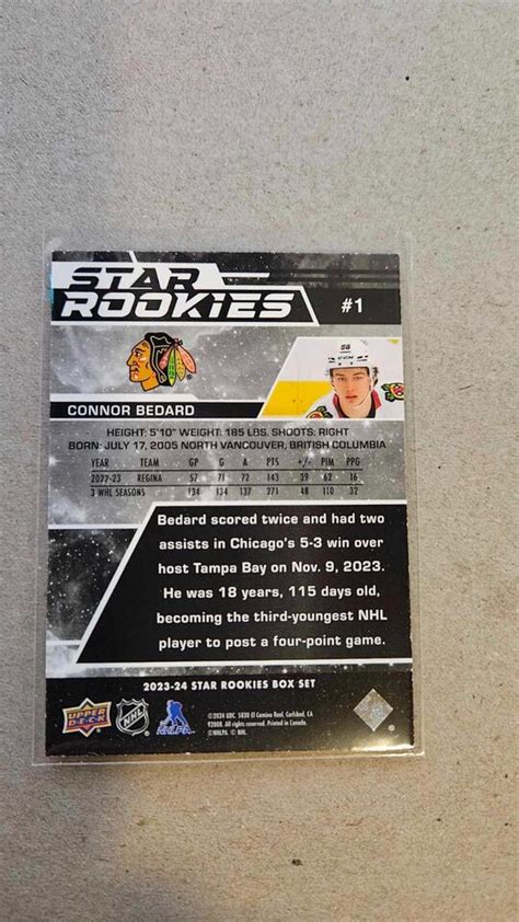 Upper Deck Star Rookies Connor Bedard Gold Rc Ebay