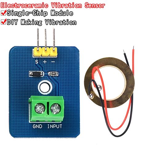 Diy Kit V V Ceramic Piezo Vibration Sensor Module Analog Controller