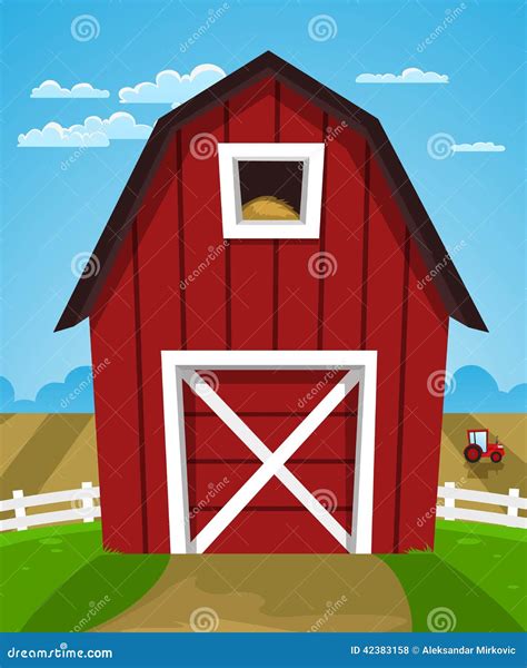 Red Farm Barn Stock Vector Image 42383158