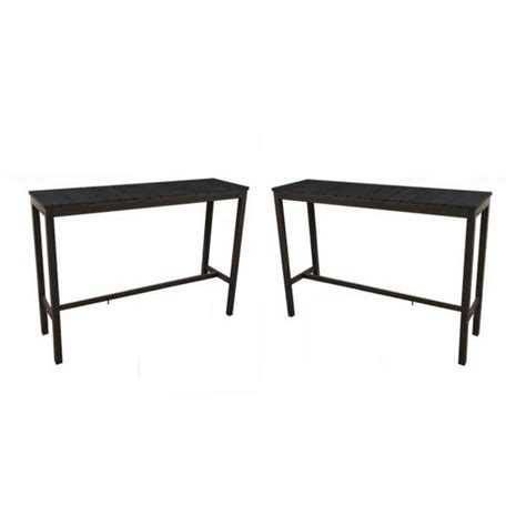 Lue Bona Humphrey 55 In Black Plastic Hdps Outdoor Bar Table Patio