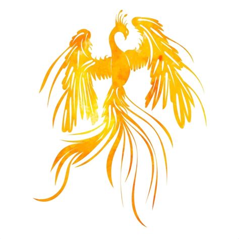 Premium Vector Phoenix Bird Watercolor Fiery Silhouette Isolated