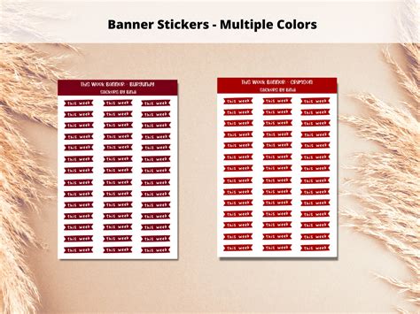 Small This Week Banner Stickers Multiple Colors This Week - Etsy