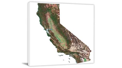 California Satellite Map 2022 Canvas Wrap