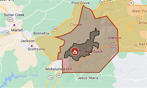 Map Electra Fire Now Californias 2nd Biggest Wildfire Of Season Red Bluff Daily News