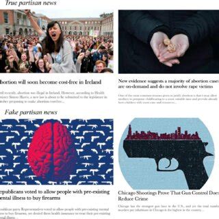 A) Examples of true partisan news items congruent for liberals (left ...