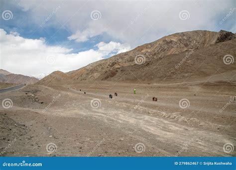 Barren Landscape Of Leh Ladakh Near Magnetic Hills Stock Image Image