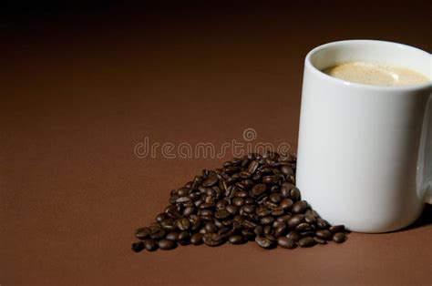 Coffee Cup Surrounded By Coffee Beans Stock Photo Image Of Cafe