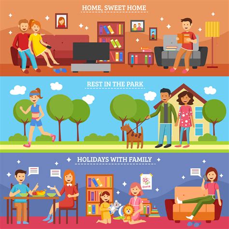 Family Banner Set 472337 Vector Art at Vecteezy