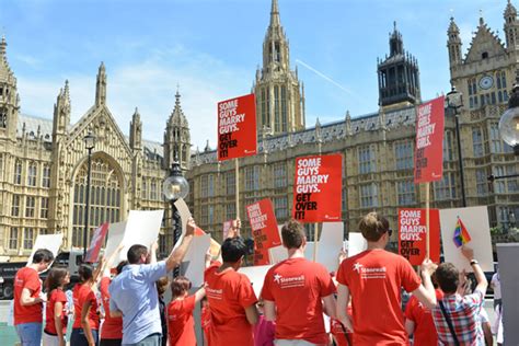 Same Sex Marriage Supporters Outside British House Of Lords Insert Courtesy Simon Callaghan