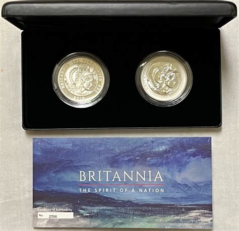 2018 GREAT BRITAIN BRITANNIA PORTRAIT 2 PC SET PROOF REVERSE FROSTED