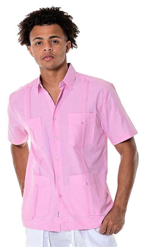 Guayabera Shirt For Men Short Sleeve Traditional 4 Pocket Chacavana