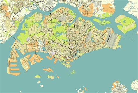 Premium Vector | Vector city map of Singapore