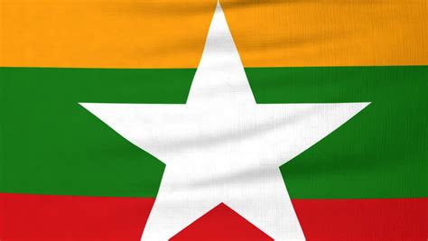 Flag Of Myanmar Beautiful 3d Animation Of The Myanmar Flag In Loop Mode