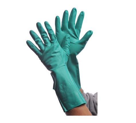 Wholesale Flock Lined 13 Inch Nitrile Gloves 2xl Green