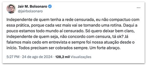 N O Concordo Censura Diz Bolsonaro Sobre Redes De Mar Al