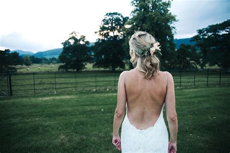 A Sexy Backless Gown For A Black Tie Summer Marquee Wedding Held At