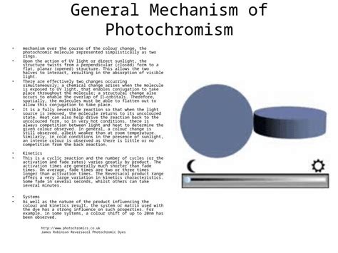 (PPT) General Mechanism of Photochromism mechanism over the course of the colour change, the ...