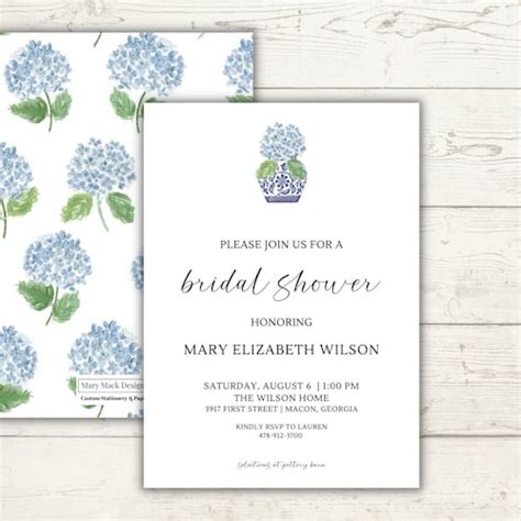 Bridal Luncheon Invitation Template Floral Wedding Shower - Etsy