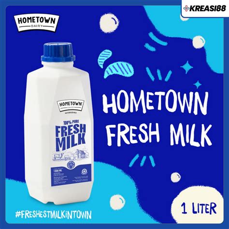 Jual Hometown Fresh Milk 1000 Ml Shopee Indonesia