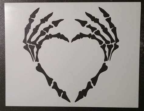 Skeleton Hands Heart Stencil My Custom Stencils