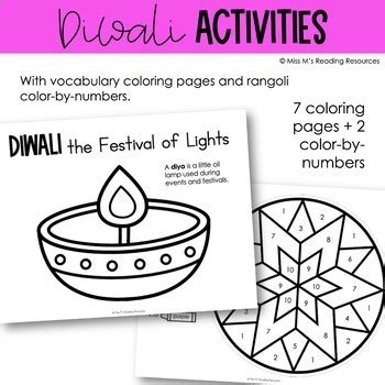 Diwali Paper Lantern Craft and Coloring Pages | Diwali Art | TPT