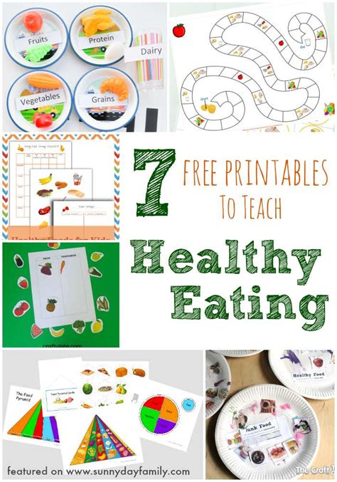 7 Free Printables to Teach Healthy Eating | Sunny Day Family