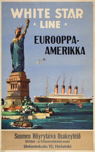 Original Authentic Vintage Poster Title White Star Line New York