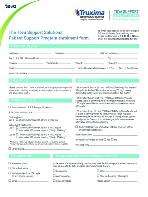 Fillable Online The Teva Support Solutions Patient Support Program