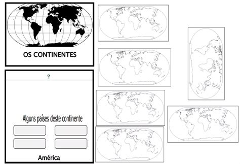 Produto Lapbook Dos Continentes Preto E Branco Portal Geographia