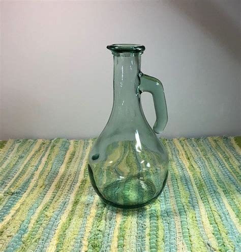 Pitcher Olive Oil Pitcher Vinaigrette Pitcher Vintage Glass Vintage