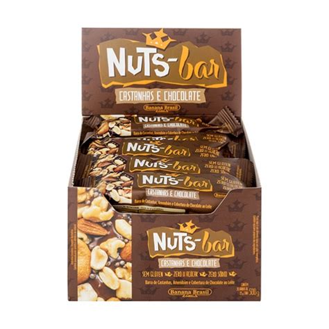 Nuts Bar Castanhas E Chocolate 25g X 20 Banana Brasil No Shoptime