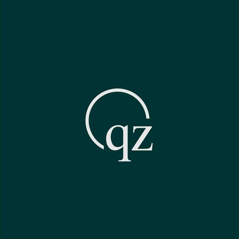 Qz Initial Monogram Logo With Circle Style Design Vector Art