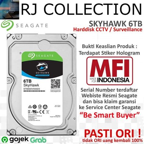 Jual Harddisk Cctv Seagate Skyhawk 6tb Garansi 3 Tahun Shopee Indonesia