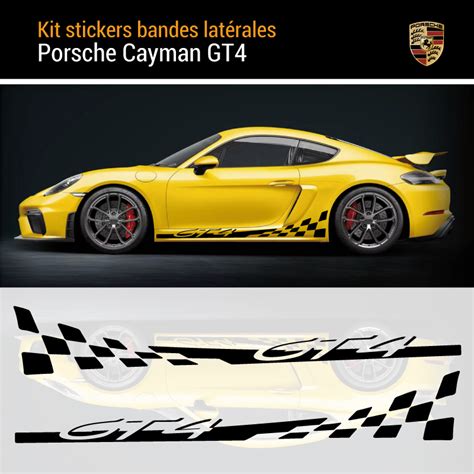 718 Cayman Gt4 Check Stripes Decals Set